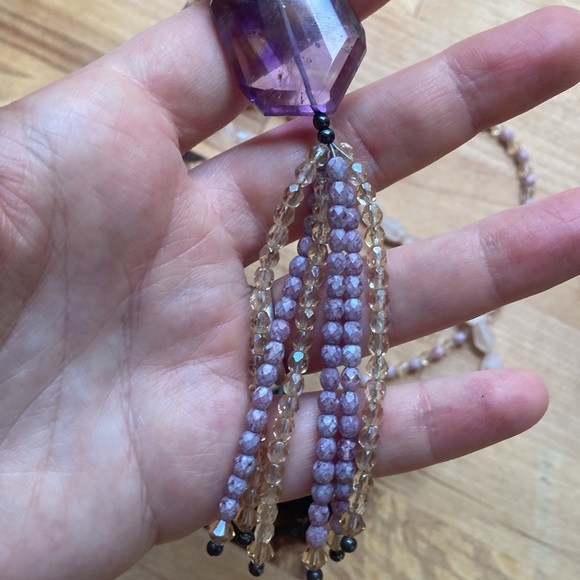 💕ORIGINAL 💕Rose quartz, fluorite, lepidolite crystal gemstone necklace - Picture 3 of 6